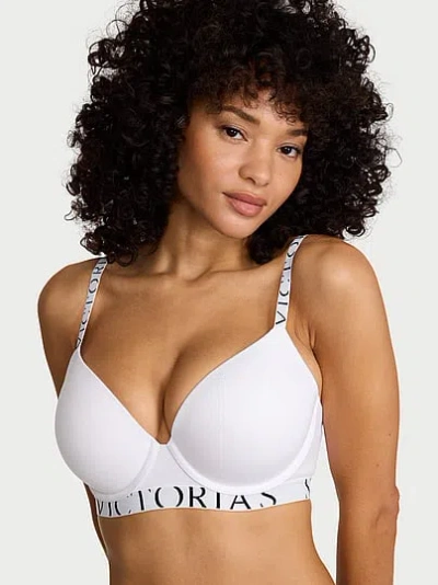 Victoria's Secret The T-shirt Perfect Shape Cotton Exploded Logo Push-up Bra In Multi