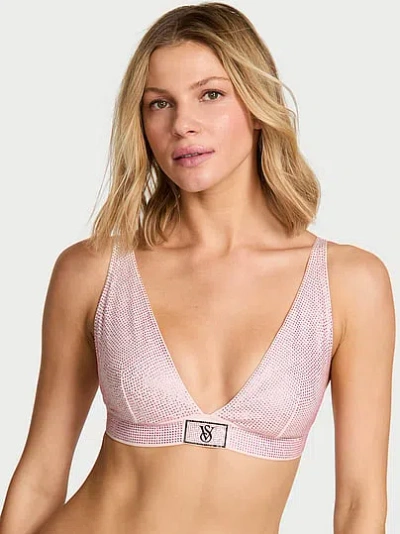 Victoria's Secret The T-shirt Shine Cotton Wireless Plunge Bralette In Pink