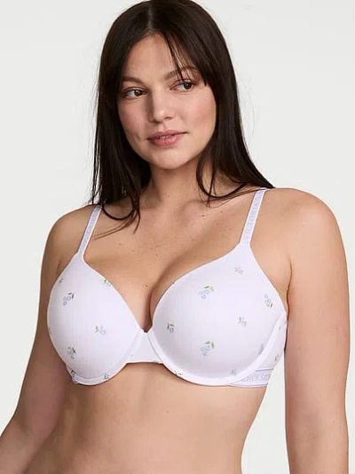 Victoria's Secret The T-shirt Cotton Embroidered Lightly Lined Full-coverage Bra In White