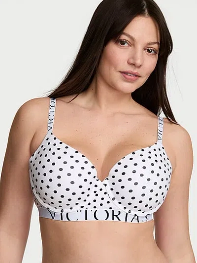 Victoria's Secret The T-shirt Cotton Exploded Logo Lightly Lined Demi Bra In White