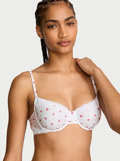 Victoria's Secret The T-shirt Cotton Lace-trim Unlined Demi Bra In Floral