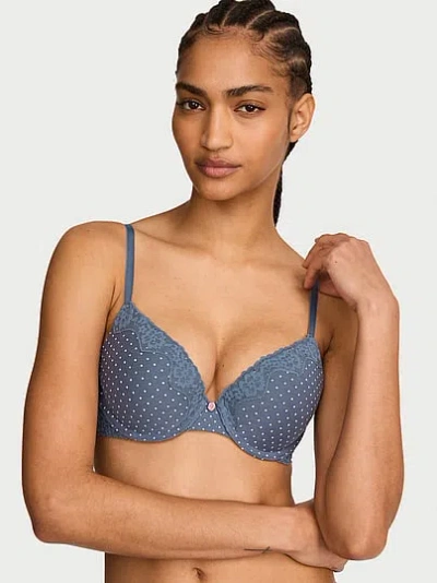 Victoria's Secret The T-shirt Perfect Shape Cotton Lace-trim Push-up Bra In Print