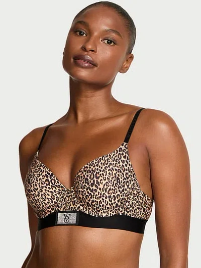 Victoria's Secret The T-shirt Shine Patch Lightly Lined Full-coverage Bra In Brown