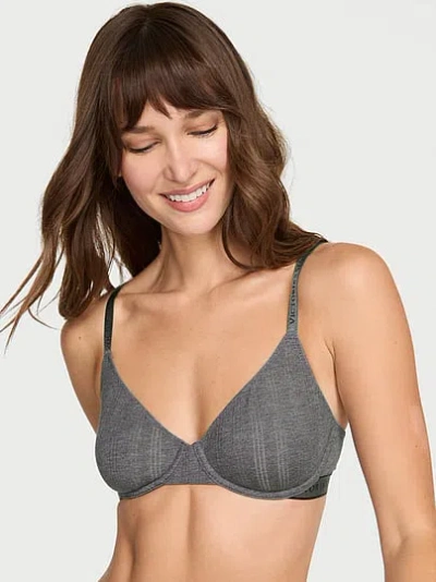 Victoria's Secret The T-shirt Ultra-fine Modal Unlined Scoop Bra In Gray