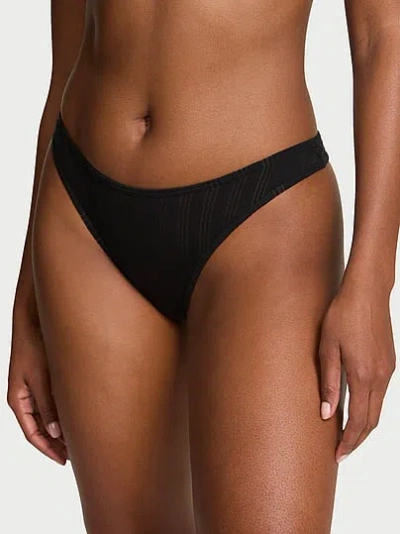 Victoria's Secret Ultra-fine Modal High-leg Scoop Thong Panty In Black
