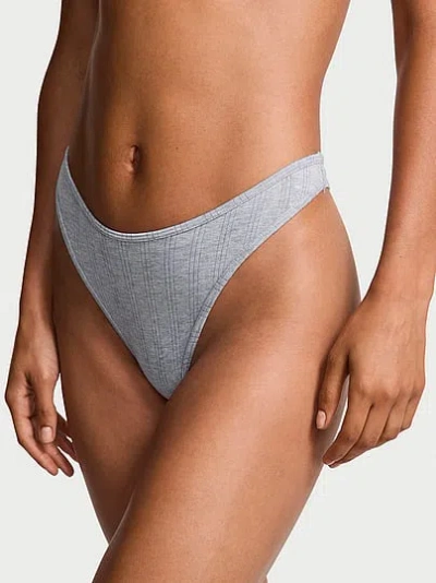 Victoria's Secret Ultra-fine Modal High-leg Scoop Thong Panty In Gray