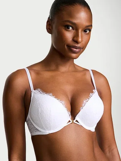 Victoria's Secret Very Sexy Bombshell Add-2-cups Rose Lace Push-up Bra In White