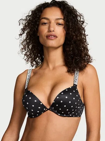 Victoria's Secret Very Sexy Bombshell Logo Shine Strap Add-2-cups Push-up Bra In Blue