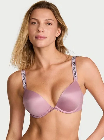 Victoria's Secret Very Sexy Bombshell Logo Shine Strap Add-2-cups Push-up Bra In Purple