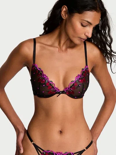 Victoria's Secret Very Sexy Cherry Pop Embroidery Unlined Demi Bra In Animal Print