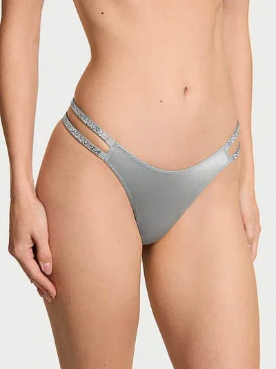 Victoria's Secret Very Sexy Double Shine Strap Smooth Thong Panty In Gray