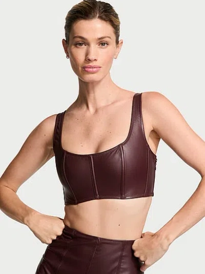 Victoria's Secret Very Sexy Faux Leather Mini Corset Top In Red