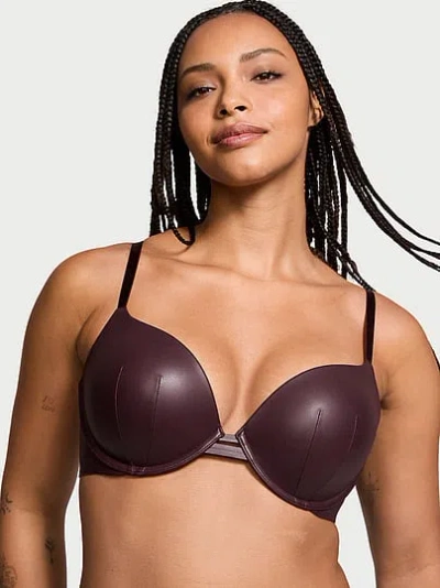 Victoria's Secret Very Sexy Faux Leather Push-up Bra In Red