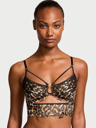 Victoria's Secret Very Sexy Leopard Embroidery Strappy Bra Top In Animal Print