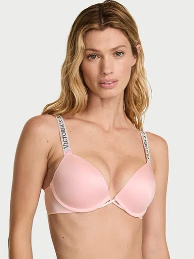 Victoria's Secret Very Sexy Logo Shine Strap Push-up Bra In Pink