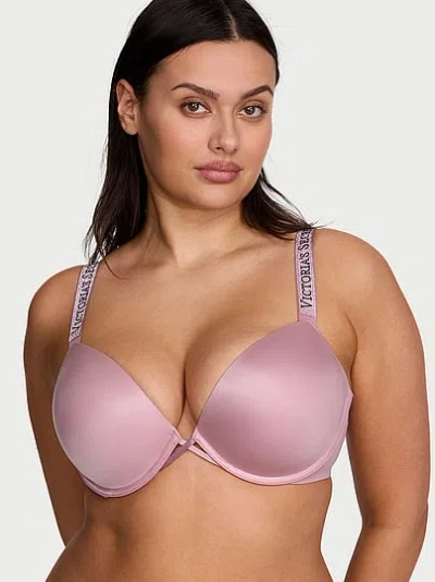 Victoria's Secret Very Sexy Logo Shine Strap Push-up Bra In Pink