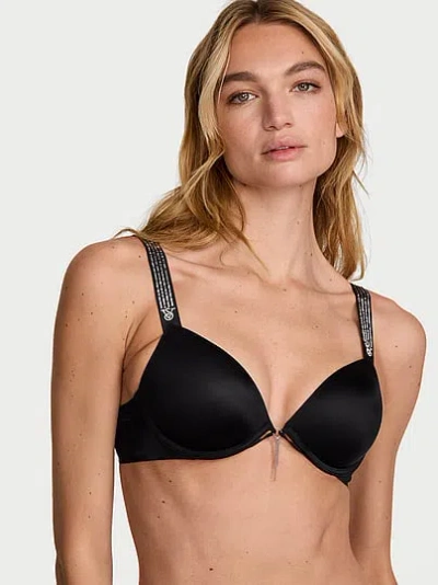 Victoria's Secret Very Sexy Ombré Stripe Shine Strap Push-up Bra In Black