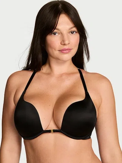 Victoria's Secret Very Sexy Open Plunge Front-close Lightly Lined Bra In Black