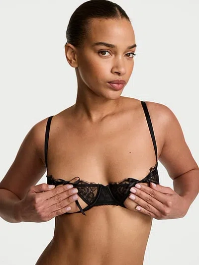 Victoria's Secret Very Sexy Rose Lace Bows Open-cup Balconette Bra In Multi