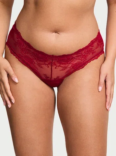Victoria's Secret Very Sexy Rose Lace High-leg Cheeky Panty In Burgundy