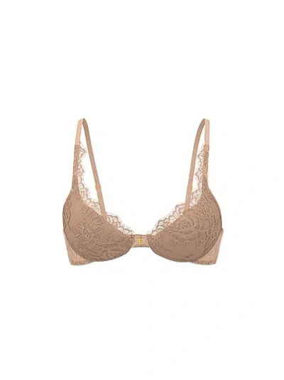 Victoria's Secret Very Sexy Rose Lace Lightly Lined Plunge Bra In Brown