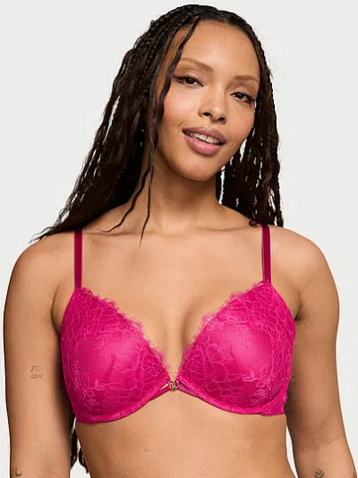 Victoria's Secret Very Sexy Rose Lace Lightly Lined Plunge Demi Bra In Pink