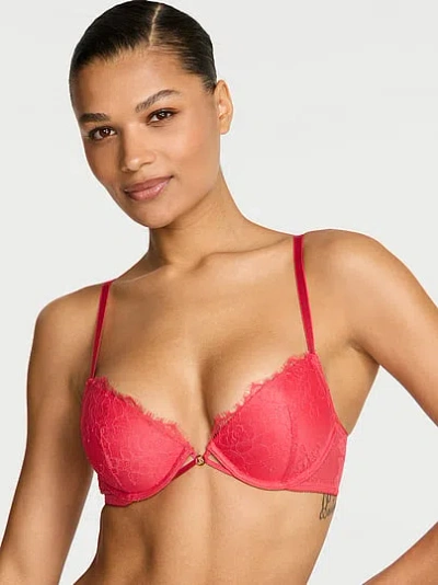Victoria's Secret Very Sexy Rose Lace Lightly Lined Plunge Demi Bra In Pink
