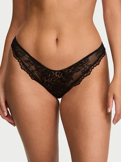 Victoria's Secret Very Sexy Rose Lace Overlay Thong Panty In Multi