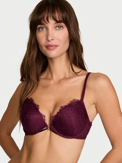 Victoria's Secret Very Sexy Rose Lace Push-up Bra In Purple