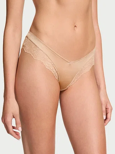 Victoria's Secret Very Sexy Rose Lace-trim High-leg Cheeky Panty In Brown