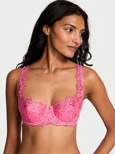 Victoria's Secret Very Sexy Rose Lace Uplift Balconette Bra In Pink