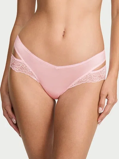 Victoria's Secret Very Sexy Rose Lace-trim Cut-out Cheeky Panty In Pink