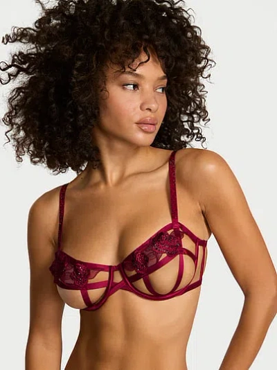 Victoria's Secret Very Sexy Scarlet Rose Shine Open-cup Balconette Bra In Brown