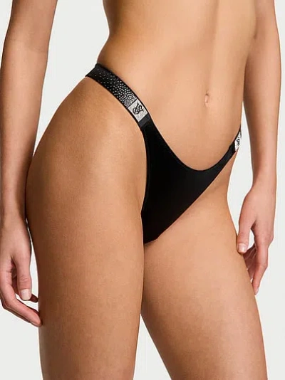 Victoria's Secret Very Sexy Scattered Shine Strap Brazilian Panty In Black