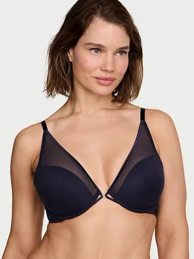 Victoria's Secret Very Sexy Sheer Reveal Lightly Lined Plunge Bra In Black