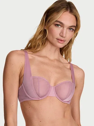 Victoria's Secret Very Sexy Sheer Reveal Unlined Balconette Bra In Pink