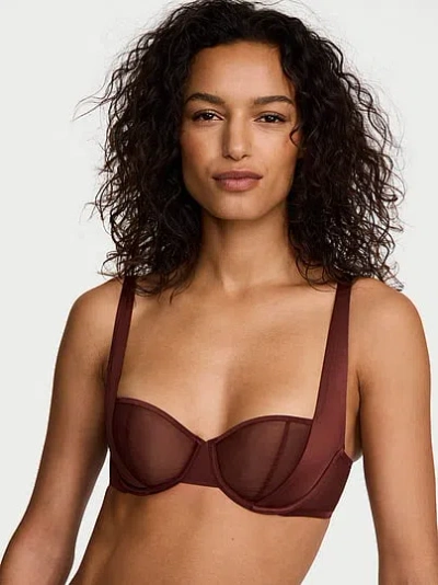 Victoria's Secret Very Sexy Sheer Reveal Unlined Balconette Bra In Brown