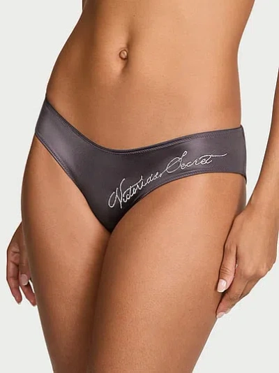 Victoria's Secret Very Sexy Shine Script Low-back Cheeky Panty In Grey
