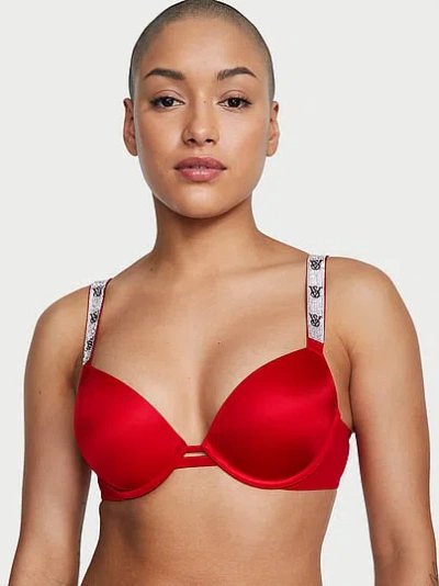 Victoria's Secret Very Sexy Shine Strap Smooth Push-up Bra In Red
