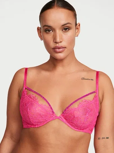 Victoria's Secret Very Sexy Shine Strappy Unlined Lace Low-cut Demi Bra In Multi