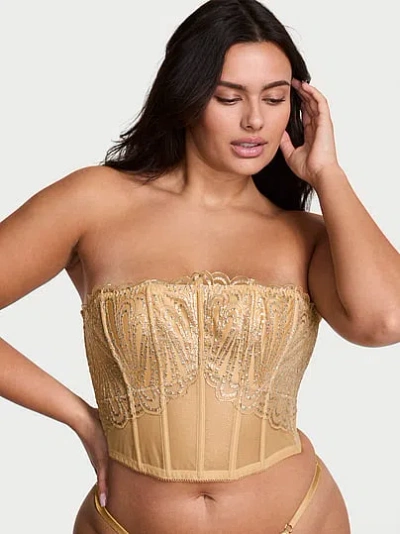 Victoria's Secret Very Sexy Showgirl Embroidery Unlined Balconette Bra Top In Multi
