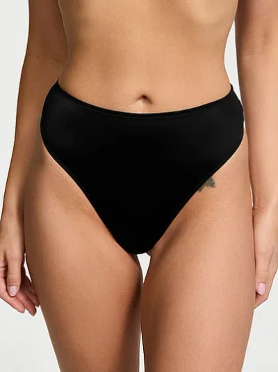Victoria's Secret Very Sexy Smooth High-waist Strappy-back Thong Panty In Black