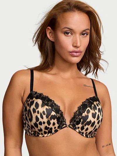 Victoria's Secret Very Sexy Smooth Lace-trim Push-up Bra In Brown