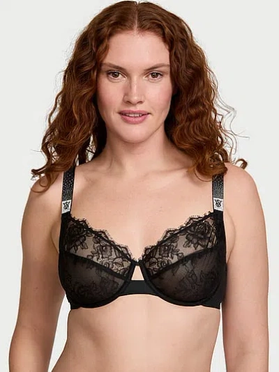 Victoria's Secret Very Sexy The Fabulous By Scattered Shine Strap Unlined Full-cup Bra In Black