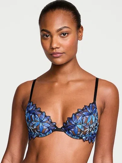 Victoria's Secret Very Sexy Ziggy Glam Floral Embroidery Low-cut Demi Bra In Animal Print