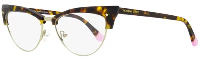 Victoria's Secret Women's Cateye Eyeglasses Vs5018 052 Havana/gold 53mm In Multi