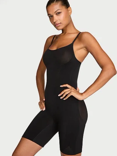 Victoria's Secret Vs X Leonisa Shaping Mid-thigh Bodysuit In Black