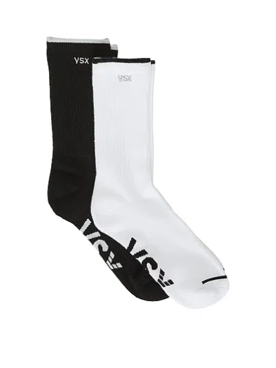Victoria's Secret Vsx 2-pack Crew Socks In Black