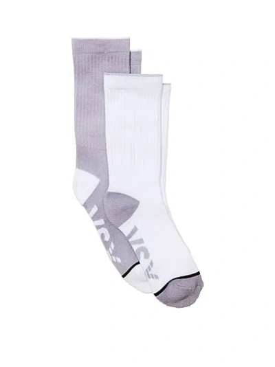 Victoria's Secret Vsx 2-pack Crew Socks In Gray