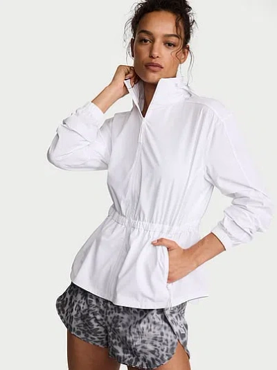 Victoria's Secret Vsx Activeflex Cinched Full-zip Jacket In White